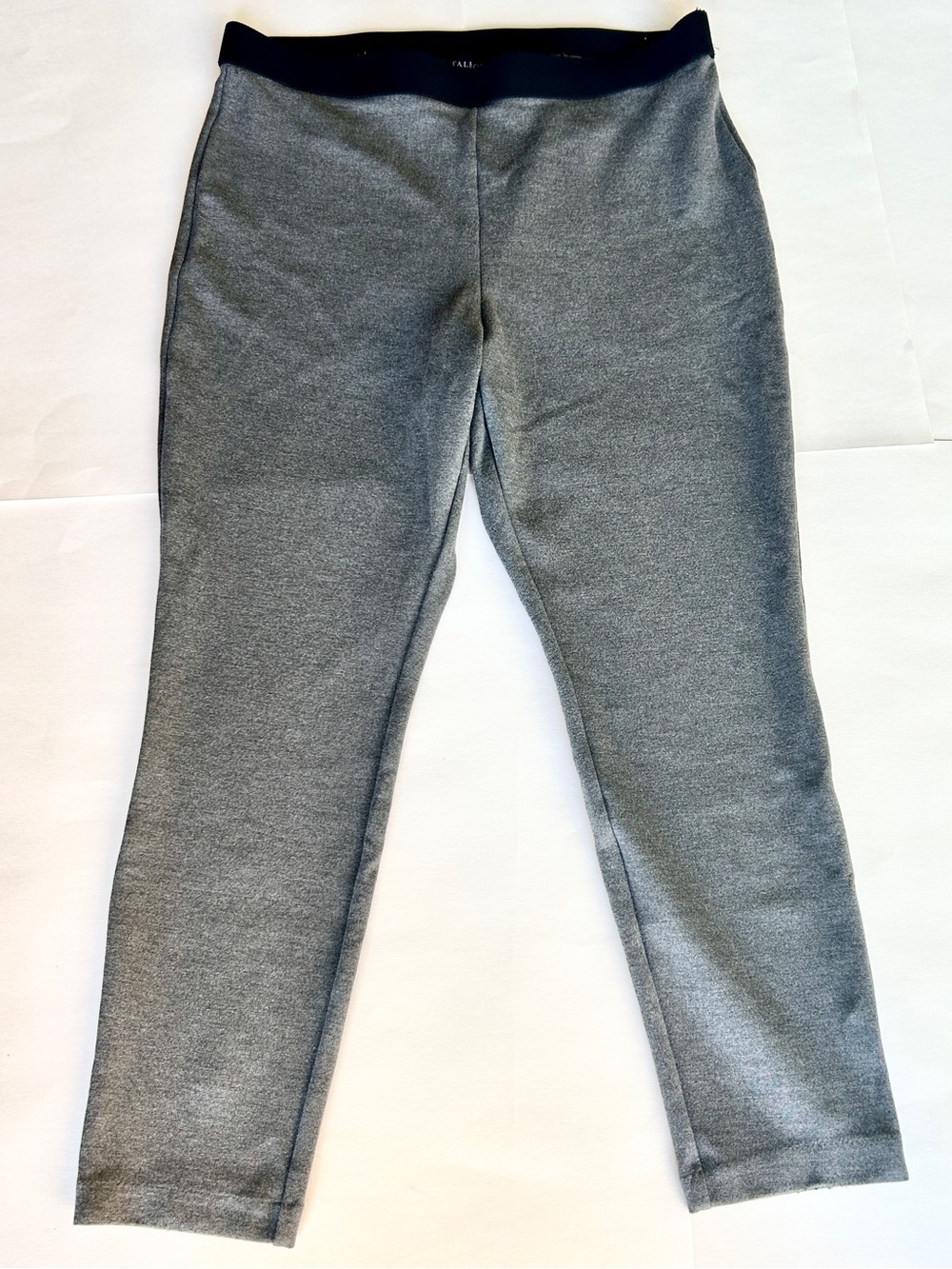 Talbots Soho Ankle Pants Leggings 14P Heather Gray Black Pull On Petite Stretch